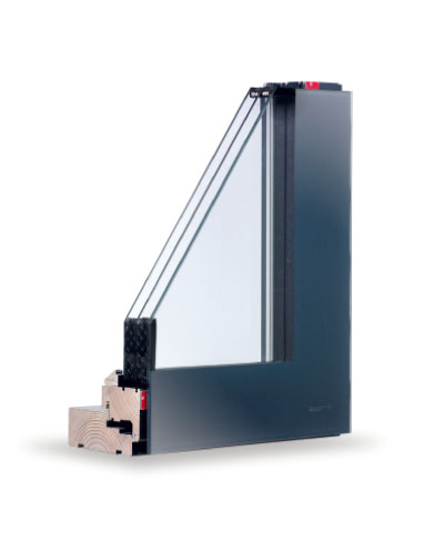 Querschnitt einen Aluminiumfensters